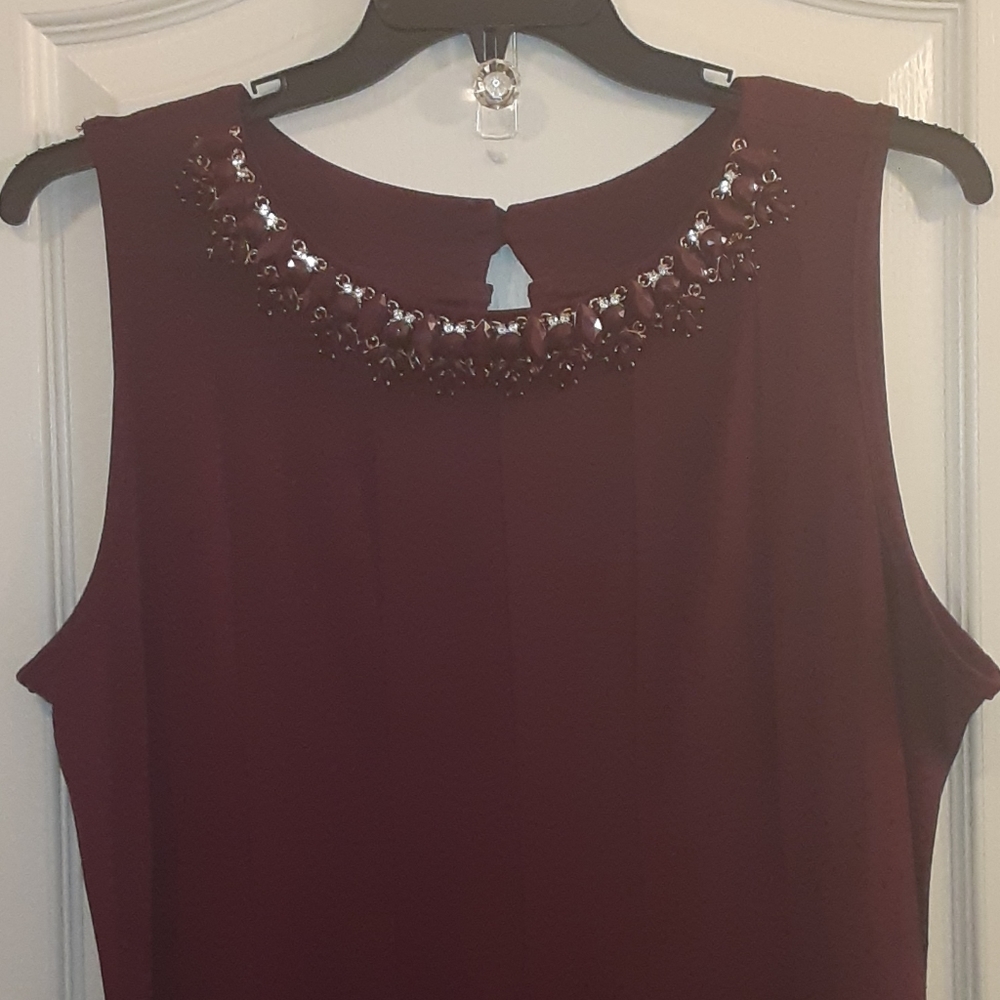 Jeweled neckline dress